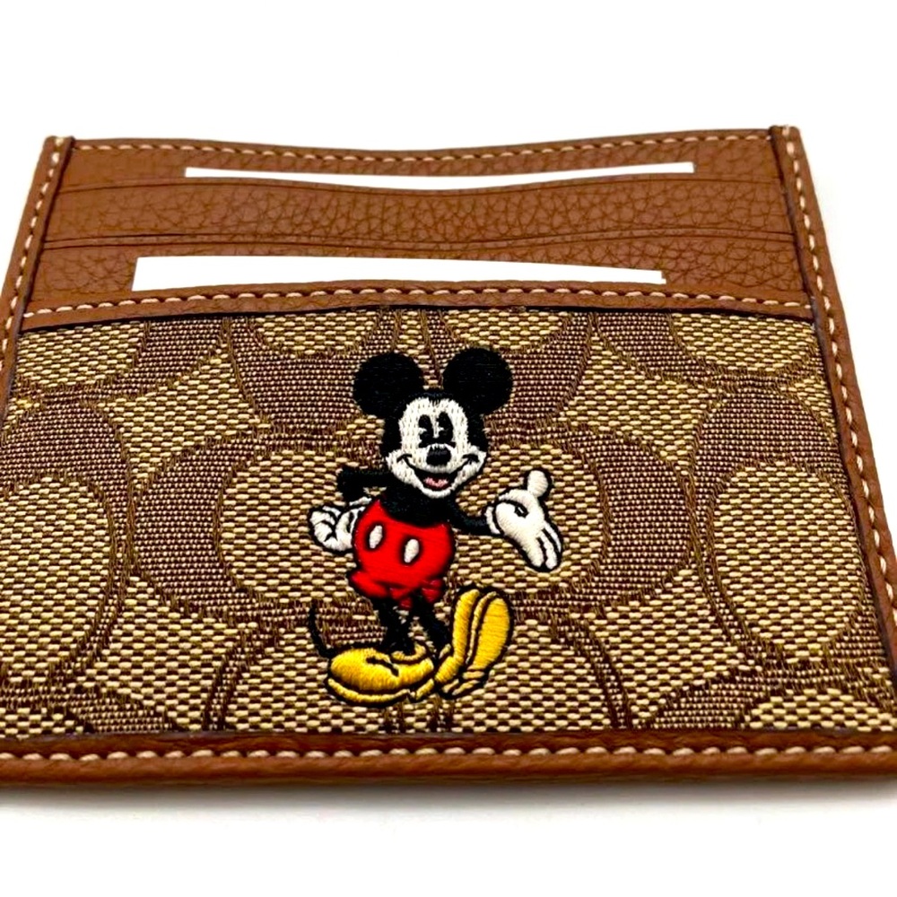 Disney X Coach Slim Id Card Case In Signature Jacquard With Mickey
Mouse Print